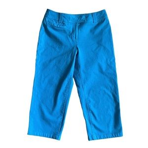 Peck & Peck Petite Women’s Blue Capri Pants Size 6P Flaw (Inside button missing)